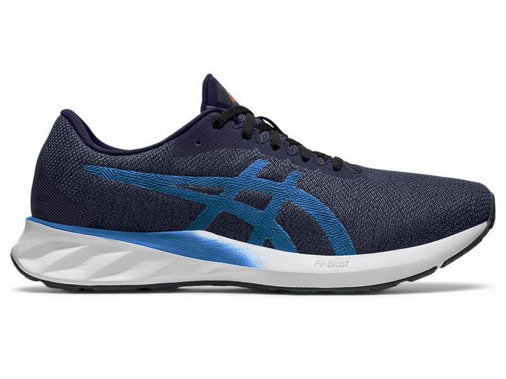 Asics ROADBLAST Men\'s Running Shoes Navy / Blue | XVD164389