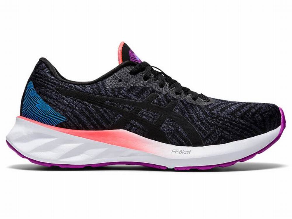 Asics ROADBLAST Women\'s Running Shoes Black / Purple | INX091278