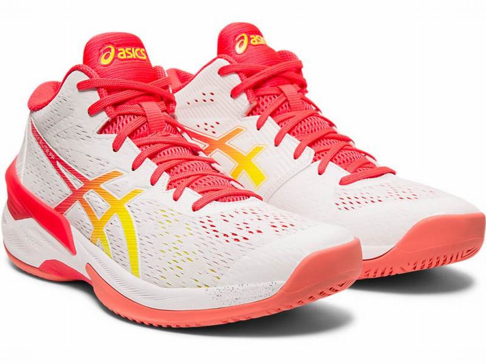 Asics SKY ELITE FF MT Women's Volleyball Shoes White / Pink | KEN896052