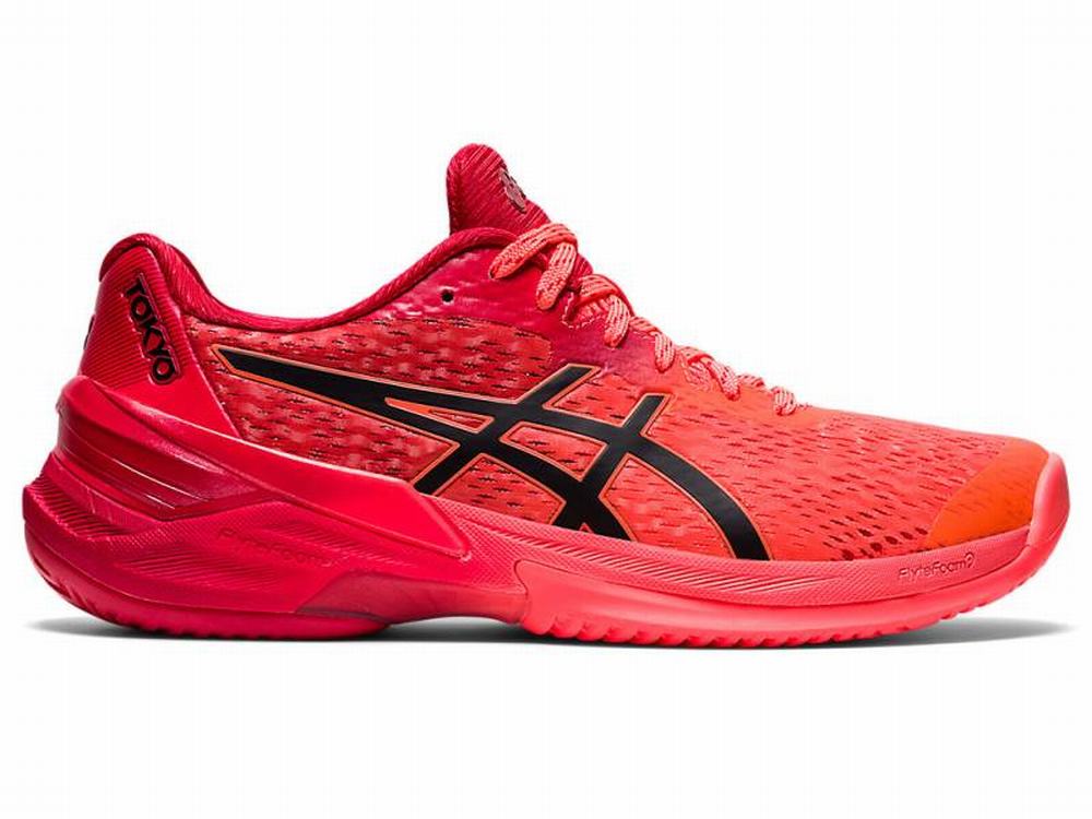 Asics SKY ELITE FF TOKYO Women\'s Volleyball Shoes Orange / Red / Black | CUQ891523