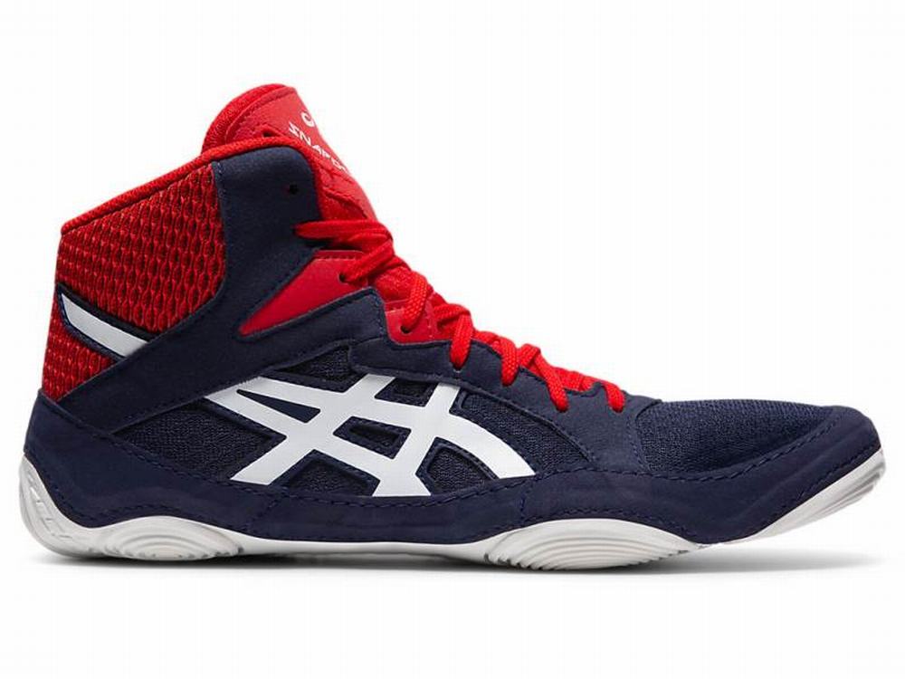 Asics SNAPDOWN 3 Men's Wrestling Shoes Navy / Red / Brown | EIN293704