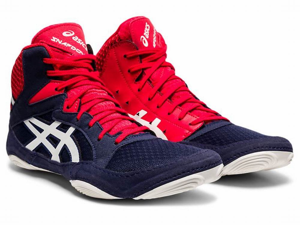 Asics SNAPDOWN 3 Men's Wrestling Shoes Navy / Red / Brown | EIN293704