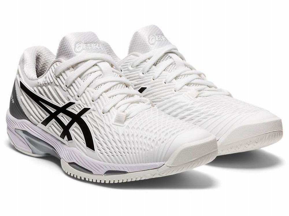 Asics SOLUTION SPEED FF 2 Women's Tennis Shoes Black / White | LEZ103869