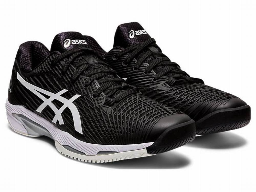 Asics SOLUTION SPEED FF Men's Tennis Shoes Black / White | IRP817309