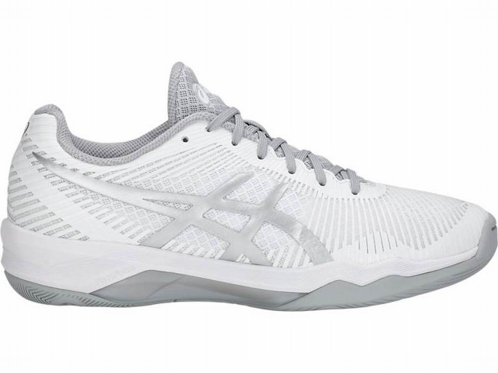 Asics Volley Elite FF Women's Volleyball Shoes White / Silver | CXD723689